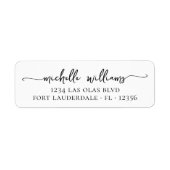 Elegante handgeschreven script retouradreslabels etiket (Voorkant)
