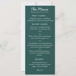 Elegante handgeschreven script trouwmenu kaart
