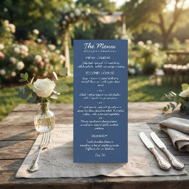 Elegante handgeschreven script trouwmenu kaart