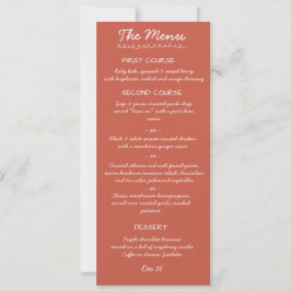 Elegante handgeschreven script trouwmenu kaart