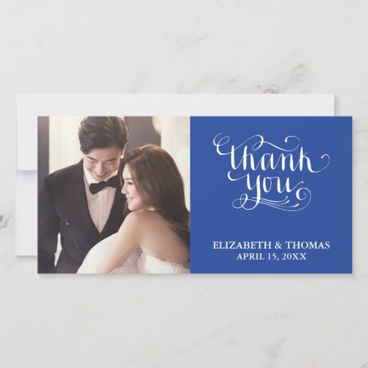 ELEGANTE HANDGESCHREVEN SCRIPTFOTO DANK U KAART (Voorkant)