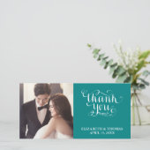 ELEGANTE HANDGESCHREVEN SCRIPTFOTO DANK U KAART (Staand voorkant)