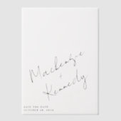 Elegante handgeschreven scriptnamen Sla de datum o Vellum Uitnodigingen (Voorkant)