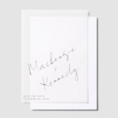 Elegante handgeschreven scriptnamen Sla de datum o Vellum Uitnodigingen (Offset)