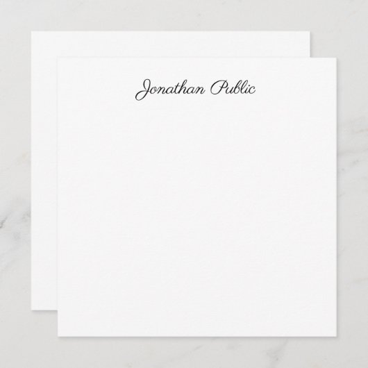 Elegante handgeschreven scripttekst gepersonalisee notitiekaartje (Voorkant / Achterkant)