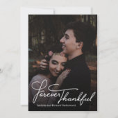 Elegante handgeschreven typografie bruiloft bedank bedankkaart (Voorkant)