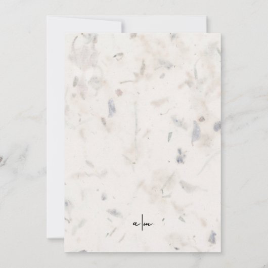 Elegante handgeschreven zaadpapier Boho Wedding Kaart (Achterkant)