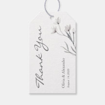 Elegante handgetekende bloem. Airy bruiloft dank u