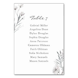 Elegante handgetekende bloem. Huwelijkszitplaatska Kaart