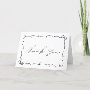 Elegante Handgetekende Boog Doodle Chic Bruidsdouc Bedankkaart