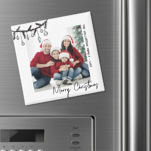 Elegante handgetekende familiefoto magneet