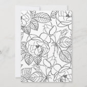 Elegante handgetekende Rozen Floral Black White De Kaart (Achterkant)