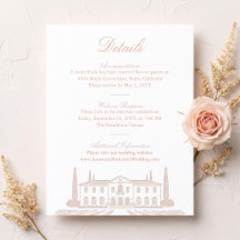 Elegante handgetekende schetsdetails van trouwloca
