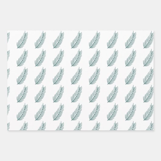 Elegante handgetekende takken kerst inpakpapier vel (Voorkant 3)