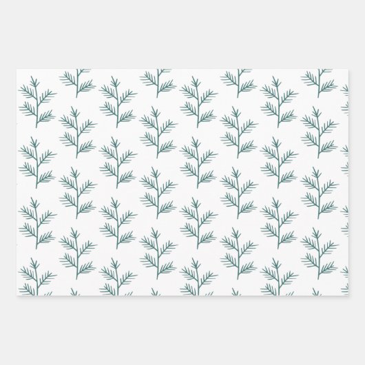 Elegante handgetekende takken kerst inpakpapier vel (Voorkant 2)