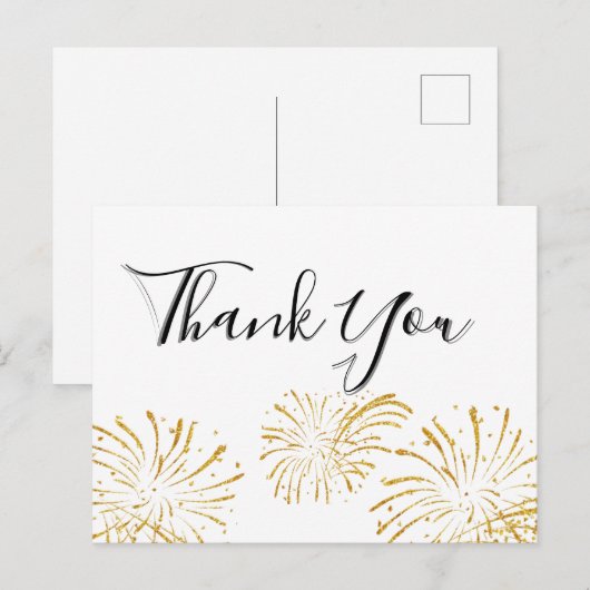 Elegante handlettering Bedankkaart ansichtkaart Briefkaart (Voorkant / Achterkant)