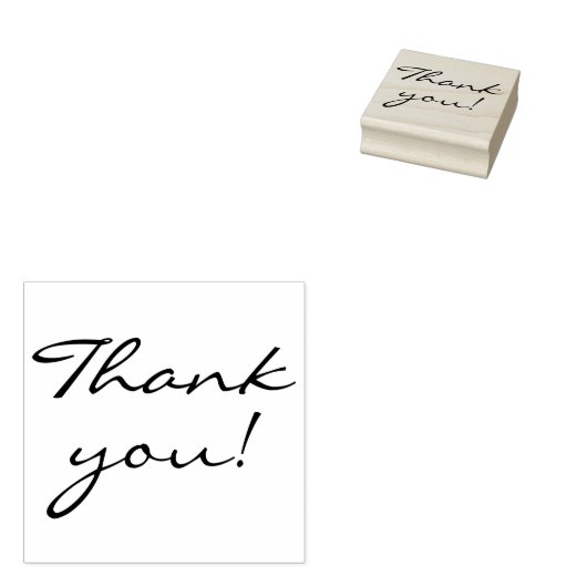 Elegante handschrift bedankt rubberstempel (Gestempeld)