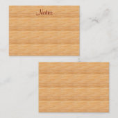 Elegante handschrift tekst bruin hout look Sjabloo Notitiekaartje (Voorkant / Achterkant)