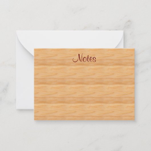 Elegante handschrift tekst bruin hout look Sjabloo Notitiekaartje (Voorkant)