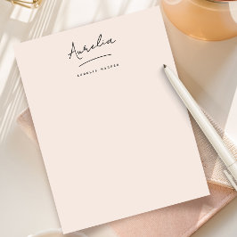 Elegante handtekening Blush Pink gepersonaliseerd Briefhoofd