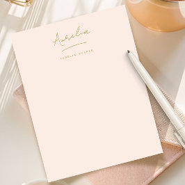 Elegante handtekening Blush Pink Gold gepersonalis Briefhoofd