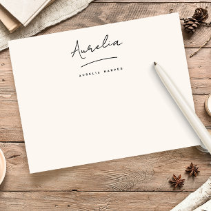 Elegante handtekening gepersonaliseerd briefpapier notitiekaartje