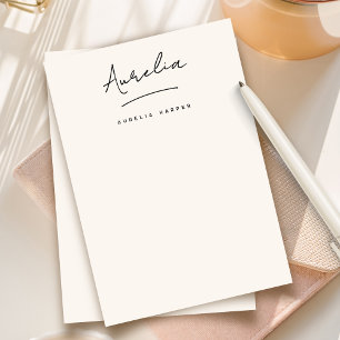 Elegante handtekening gepersonaliseerd briefpapier notitiekaartje