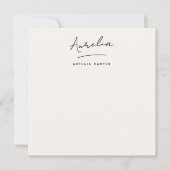 Elegante handtekening gepersonaliseerd briefpapier notitiekaartje (Voorkant)