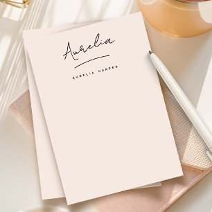 Elegante handtekening gepersonaliseerde briefpapie notitiekaartje
