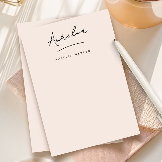 Elegante handtekening gepersonaliseerde briefpapie notitiekaartje