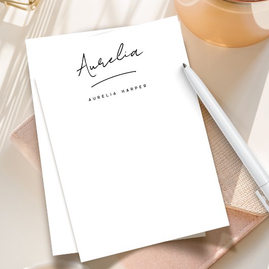 Elegante Handtekening Gepersonaliseerde Stationery Notitiekaartje