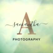 Elegante handtekening roze gouden A monogram logo Raamsticker (Vel 3)