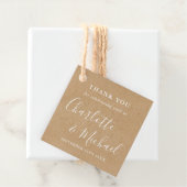 Elegante handtekening rustieke kraft bedankt bedankjes labels (In situ)