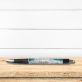 Elegante handtekening script aqua blauw groene str pen