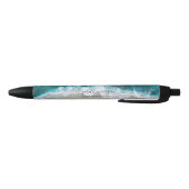 Elegante handtekening script aqua blauw groene str zwarte inkt pen (Bodem)