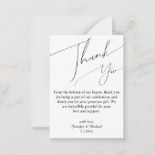 Elegante handtekening script bruiloft dank u notitiekaartje (Voorkant)