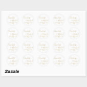 Elegante handtekening script goud ronde sticker (Vel)