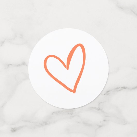 Elegante handtekening script koraal bruiloft confetti (Kleine voorkant)