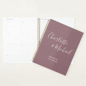 Elegante handtekening script mauve bruiloft planner (Display)