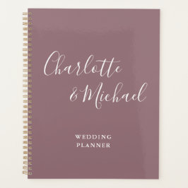 Elegante handtekening script mauve bruiloft planner
