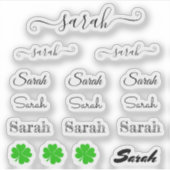 Elegante handtekening script naam - Sarah / Lucky  Sticker (Voorkant)