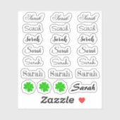 Elegante handtekening script naam - Sarah / Lucky Sticker (Vel)