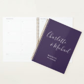 Elegante handtekening script paarse bruiloft planner (Display)