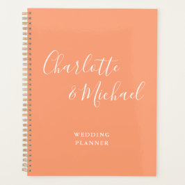 Elegante handtekening script perzik bruiloft planner