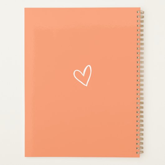 Elegante handtekening script perzik bruiloft planner (Achterkant)