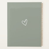 Elegante handtekening script sage groene trouw planner (Achterkant)