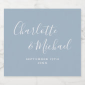 Elegante handtekening script stoffig blauwe trouw bier etiket (Enkel label)