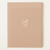 Elegante handtekening script tan taupe bruiloft planner (Achterkant)