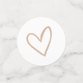 Elegante handtekening script taupe bruiloft confetti (Kleine voorkant)