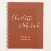 Elegante handtekening script terracotta bruiloft planner (Voorkant)